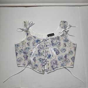 Scarlet Darkness Lace Up Corset Floral Cottagecore Women's Size 14